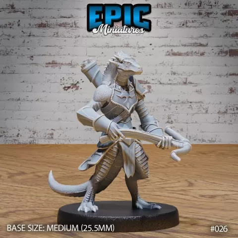 Lizard Folk Army Crossbow / Reptilian Humanoid / Lizardfolk Warrior / Lizard Men Fighter / Reptile Beast / Draconic Folk / Dragon Servant Creature by Epic-Miniatures