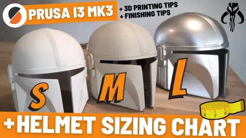 How to print the Mandalorian helmet -> size S, M, L and 3D print settings