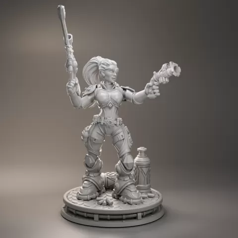 Kera – The Shooter | Sisters of Steel #2 (32mm & 75mm, Pre-supported) by NeoSculpt