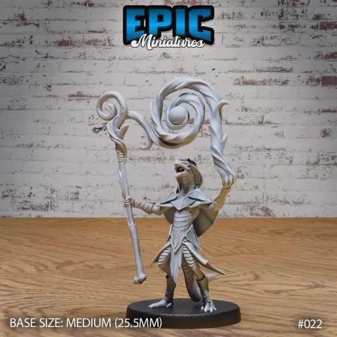 Lizard Folk Army Magic / Reptilian Humanoid Magician / Lizardfolk Warrior Wizard / Lizard Men Fighter / Reptile Beast Sorcerer / Draconic Folk / Dragon Servant Creature by Epic-Miniatures