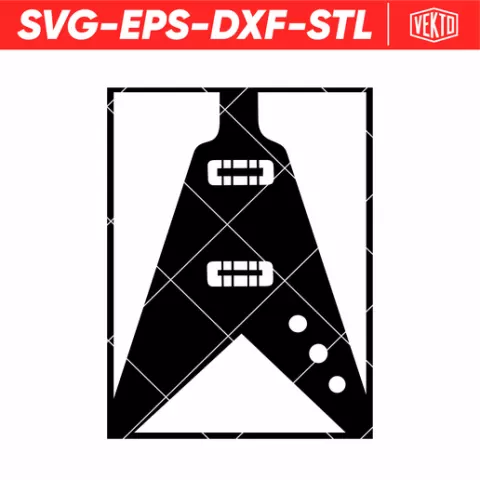 Artistic Guitar Painting - Guitar Wall Art SVG DXF EPS STL - Music Decor for Laser Cut, Vinyl & 3D Print