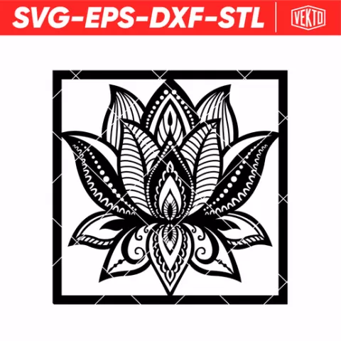 Flower Mandala - Flower Mandala SVG DXF EPS STL - Boho Wall Art for Laser, Vinyl & 3D Print