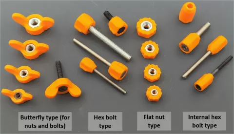 Handles for M3 to M6 bolts and screws