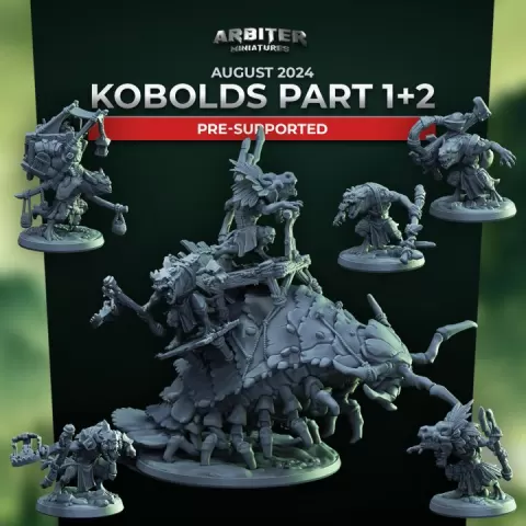 Arbiter Miniatures July 2024 Kobolds Part 1+2 Pre-supported by Arbiter Miniatures - by Theis Haagh Jakobsen