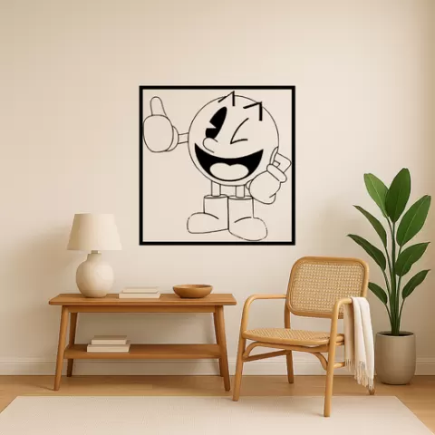 Pac-Man Inky Wall Art Framed