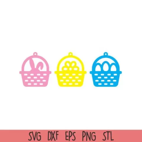 Easter Basket Charm Set | Cute Bunny & Egg Keychain