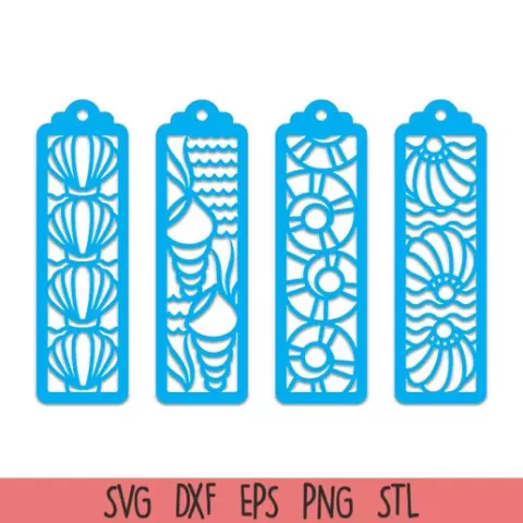 Sea Life Bookmark Set | Ocean Shell Lighthouse Design