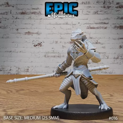 Lizard Folk Army Monk / Reptilian Humanoid / Lizardfolk Warrior / Lizard Men Fighter / Reptile Beast / Draconic Folk / Dragon Servant Creature by Epic-Miniatures
