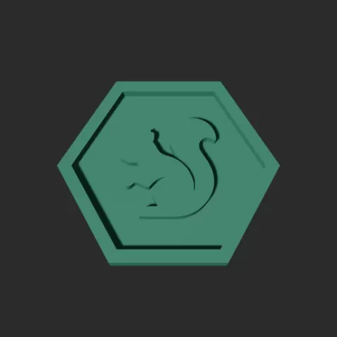 Squirrel Hexagon – 3D Printable Game Token