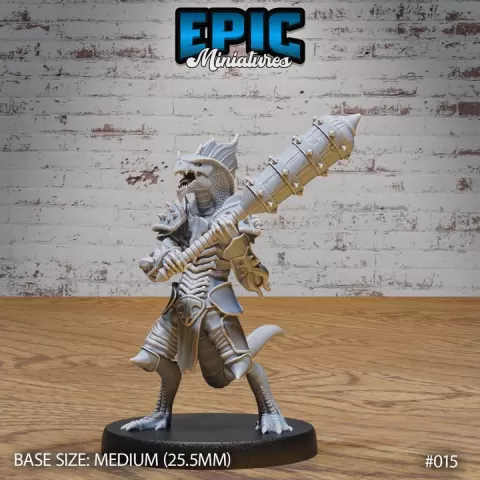 Lizard Folk Army Mace / Reptilian Humanoid / Lizardfolk Warrior / Lizard Men Fighter / Reptile Beast / Draconic Folk / Dragon Servant Creature by Epic-Miniatures