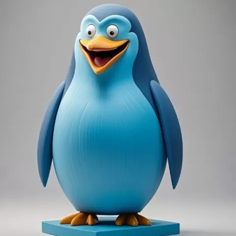2761 Smiling Penguin Color 3D Model on Pedestal, pug, dachshund, poodle, cat, camel, penguin, monkey, crocodile, lion, pomeranian, donkey, wolf, doberman pinscher, newfoundland, Angora cat, Siamese cat