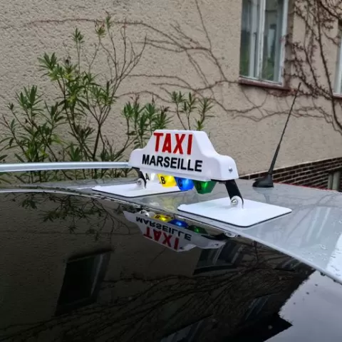 Peugeot 406 Taxi Roof Sign — 1:1 Scale Replica (STL + LED Setup Ready)