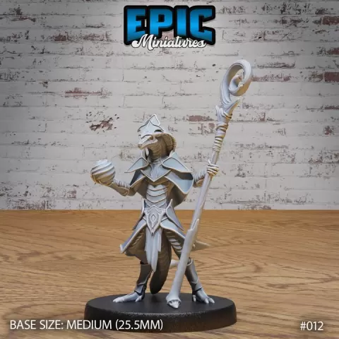 Lizard Folk Army Sorcerer / Reptilian Humanoid Magician / Lizardfolk Warrior Wizard / Lizard Men Fighter / Reptile Beast / Draconic Folk / Dragon Servant Creature by Epic-Miniatures