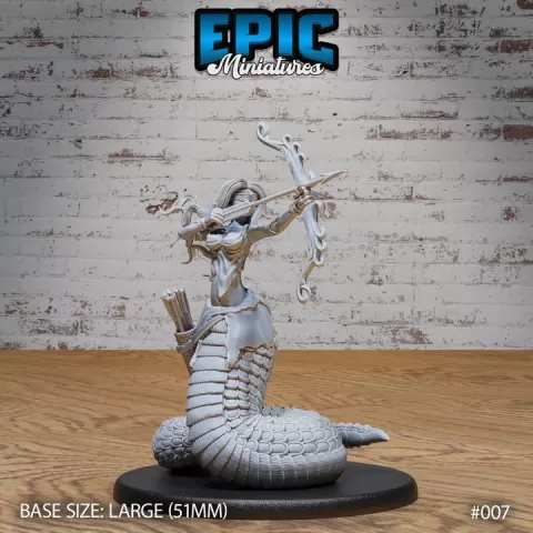 Lamia Bow / Half Snake Woman / Female Serpent Hybrid Beast / Evil Humanoid Warrior / Naga Monster / Ancient Greek Roman Myth Encounter by Epic-Miniatures