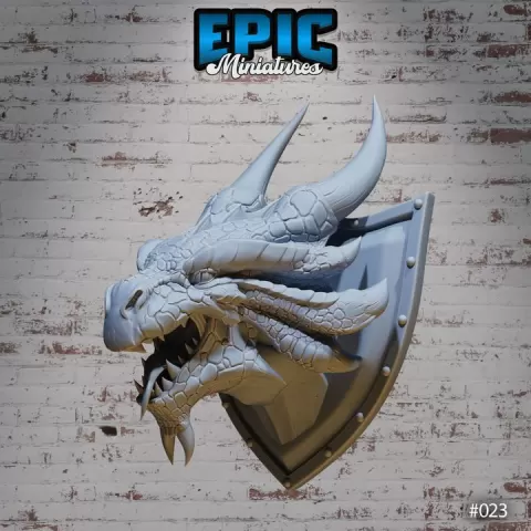 Bronze Dragon Wall Trophy / Drake Decoration Item / Collectible Monster / Fantasy Figure / Magical Beast Statue / Draconic Decor by Epic-Miniatures