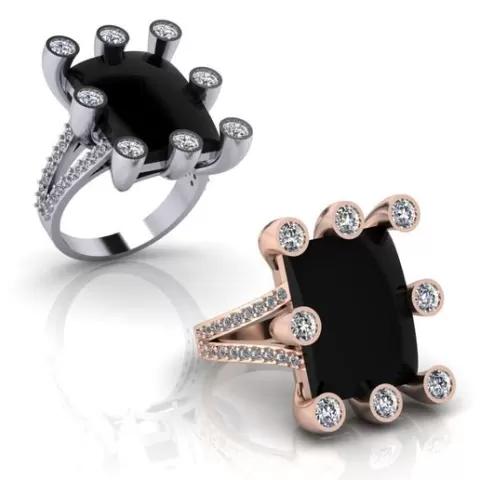 rectangle high jewelry ring