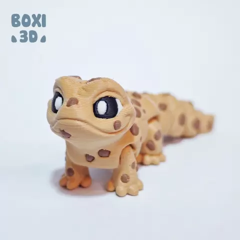 Cookie Gecko - flexi - articulated - cute - STL file for 3D printing - print in place - Includes STL and 3MF files. by Boxi3d