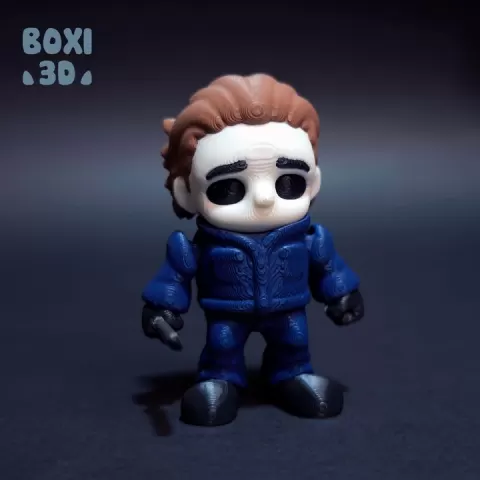 Michael Myers - flexi - articulated - cute - STL file for 3D printing - print in place - Includes STL and 3MF files. by Boxi3d
