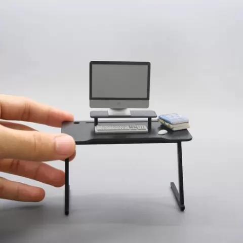 Miniature Computer Set | PC Desk | Mini Mac for Doll 1/12 scale