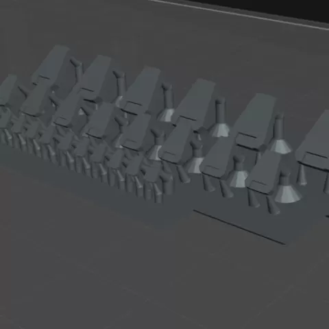 Armor plate set_triangular_bevel