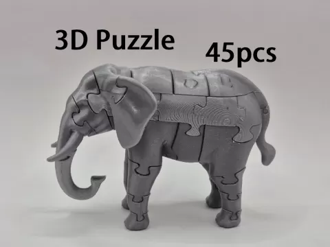 Elephant 3D Puzzle (45 pieces)