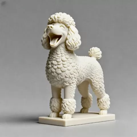2747 Laughing Poodle Totem - Full-Body Colorful 3D Model, pug, dachshund, poodle, cat, kangaroo, bear, beagle, peacock, lion, fox, bull terrier, pomeranian, galgo, wolf, doberman pinscher, newfoundland, elephant, crocodile, monkey