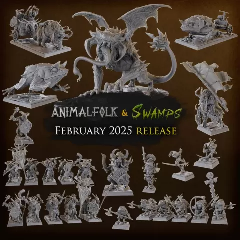 Titan Forge Miniatures - 2025 - February - Animalfolks and Swamps by Titan Forge Miniatures