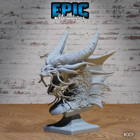 Gold Dragon Bust / Drake Decoration / Collectible Monster / Fantasy Figure / Magical Beast Statue / Legendary Draconic Army by Epic-Miniatures
