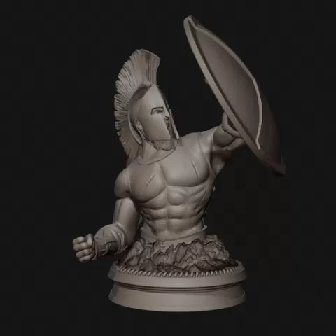 King Leonidas — Half-Body Bust STL