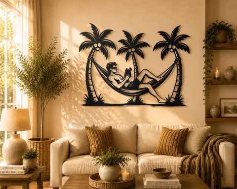Tropical Hammock Reading Wall Art.stl