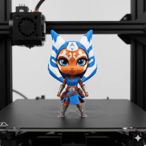 Chibi Ahsoka Tano STL – Star Wars Fan Art 3D Print – Jedi Girl Figure for Resin & FDM Printers