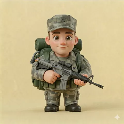 soldier Kawaii Keychain 3D model