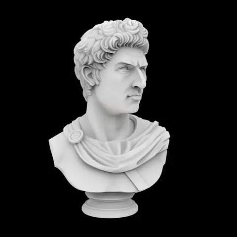 Classic Bust Sculpture 3D Print Model Front View