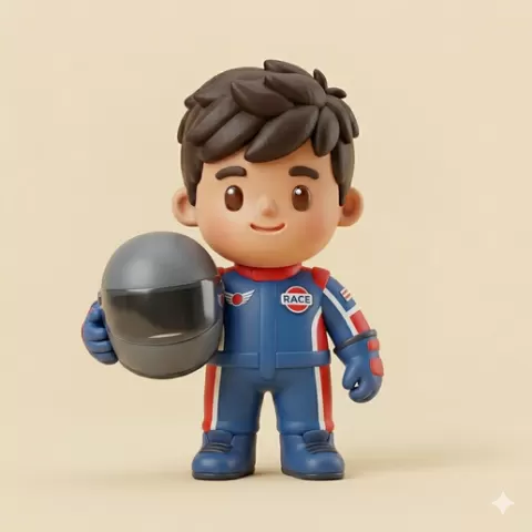 racer Kawaii Keychain 3D model
