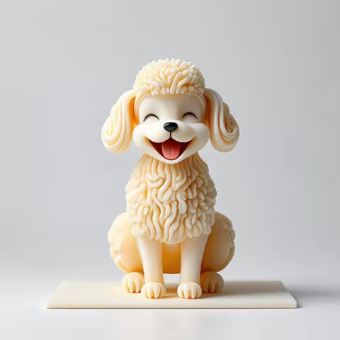 2743 Laughing Poodle Totem - Full-Body Colorful 3D Model, pug, dachshund, poodle, cat, kangaroo, bear, beagle, peacock, lion, fox, bull terrier, pomeranian, galgo, wolf, doberman pinscher, newfoundland, elephant, crocodile, monkey