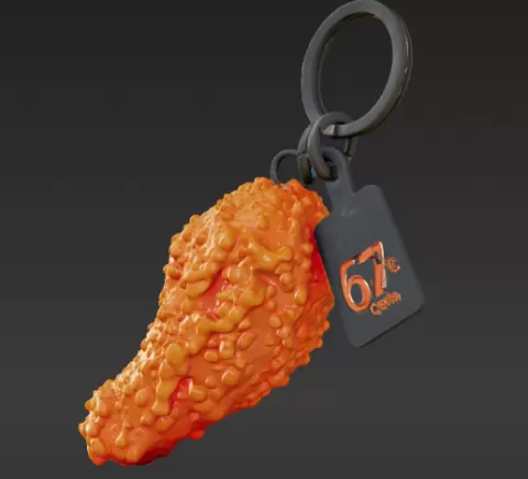 3D Printable Gen Alpha 67 Chicken Wing Keychain