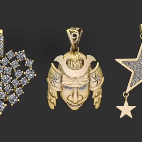 Premium 3D Printable Gold Pendant