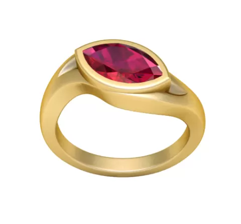 Golden Marquise Gem Ring 3D Printable Model