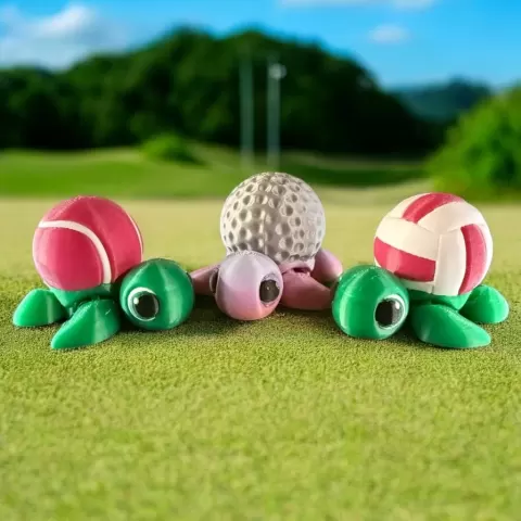 Sports Baby Turtles Set 3 - Golf - Volleyball - Tennis