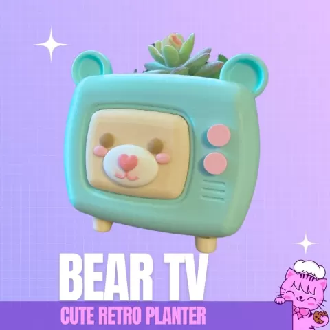 BearTV – Cute Retro Planter