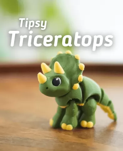 Tipsy Triceratops - Articulated Fidget Triceratops - Ludo Animal