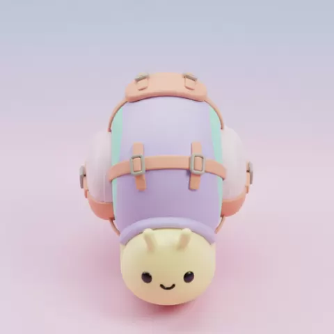 Chubby Snail with Tiny Backpack – Cute Desk Buddy Figurine