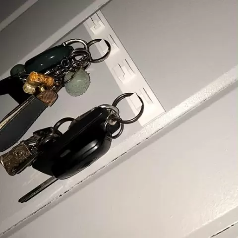 Wall-mounted key ring - 4 integrated hooks