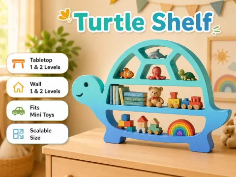 Turtle Shelf Buddy – Wall & Tabletop
