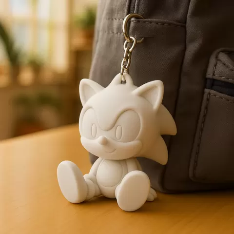 Sonic Sitting Keychain - 3D Print Ready STL