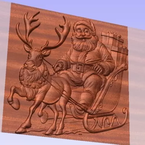 Santa sledge reindeer depthmap