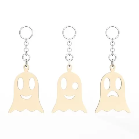 Smiling Ghost Charm Keychain-Cute Flexi Print-in-place Fidget with 3MF included.(No Supports and no Rafts)
