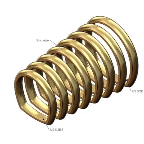 Euro shank 3mm wide comfort fit dome band US sizes 5to12 3D print model