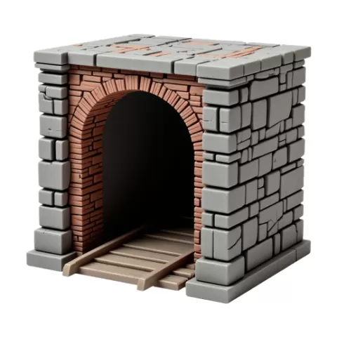 🧱 Hollow Train Tunnel Entrance - STL for 3D Printing (Model Railroads or Scenic Dioramas)