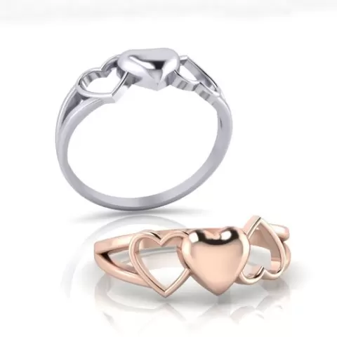 love heart gold ring